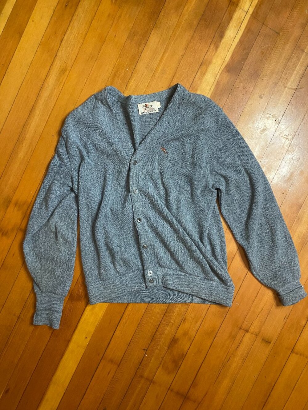 Vintage, Steeple Chase, Grey Knit Cardigan